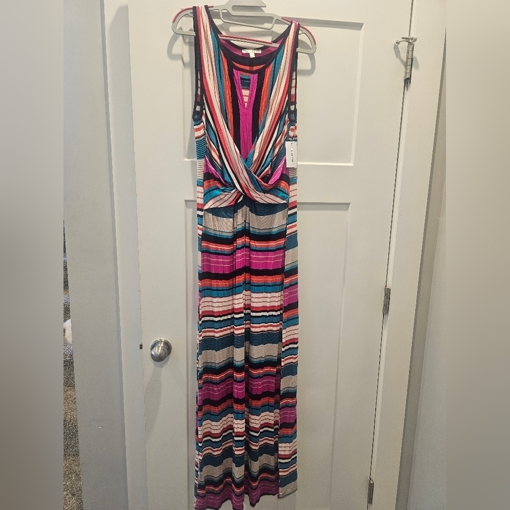 NWT Spense Multicolor Stripe Maxi Dress Size L - $79 Retail